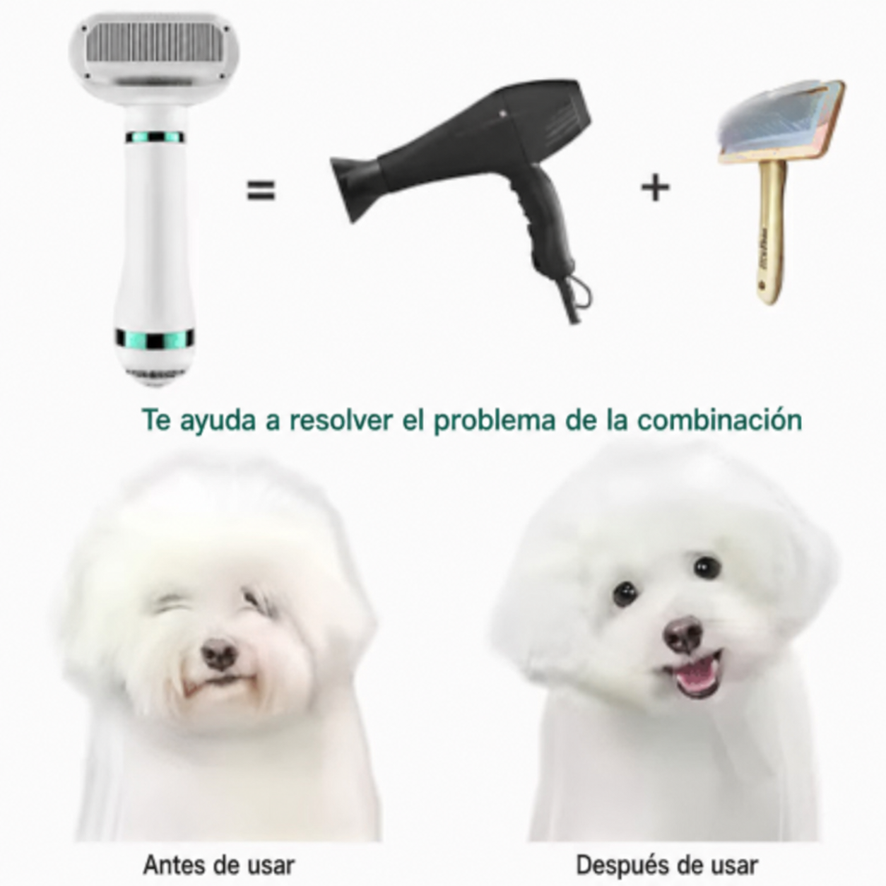 Cepillo Secador Para Mascotas 2 en 1
